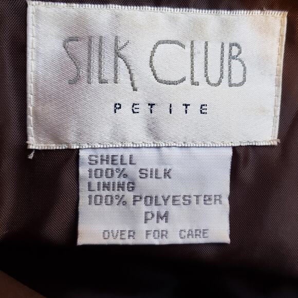 Silk Club size P/M brown button up jacket - Picture 5 of 5